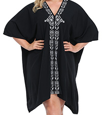 womens short kaftan shirt dress tunic beach cover up