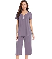 WiWi Soft Viscose from Bamboo Pajamas for Women Short Sleeve Pajama Sets