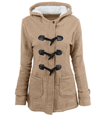 Womens Fleece Sherpa Lined Hooded Coat