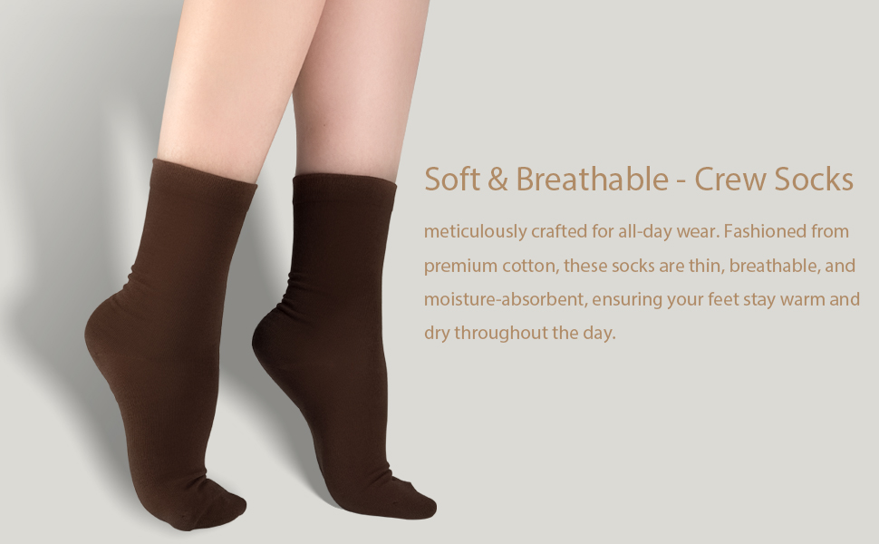 Bzoinien - Womens Thin Crew Socks