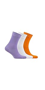 Women Crew Socks 3-Pair Super Soft Bamboo Viscose Material Durable with Seamless Toe