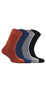 Men Dress Crew Socks 4-Pair Made of Soft Bamboo Viscose Material