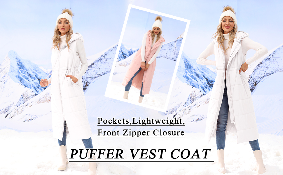 long puffer vest women with hood winter coats for women puffer jacket long puffer coat women