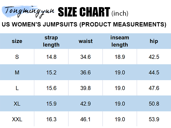 Tongmingyun size chart