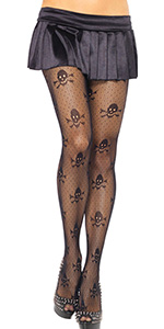 Skull Fishnet Tights High Wasit Pantyhose Stocking For Girls And Women