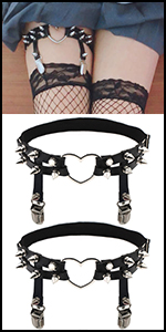 Adjustable Leather Thigh Garter, Heart Shaped Leg Garter 