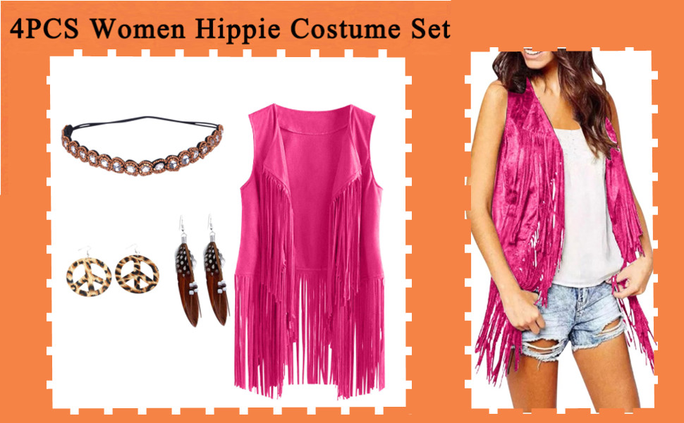 60s 70s Outfits for Women Disco Hippie Costume Clothes 