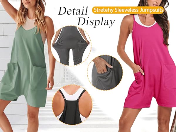 Women''s Cusual Sleeveless Rompers Fashion Trendy Clothes