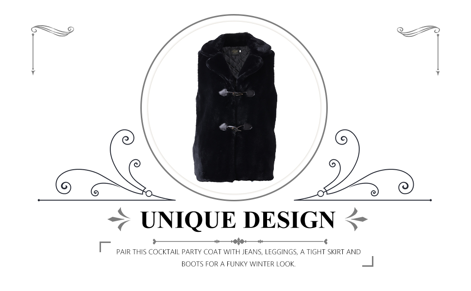 black faux fux waistcoat Sleeveless vest