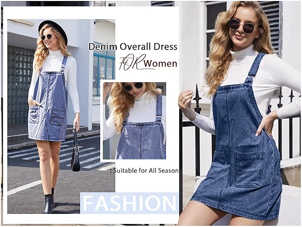 women denim overall dress