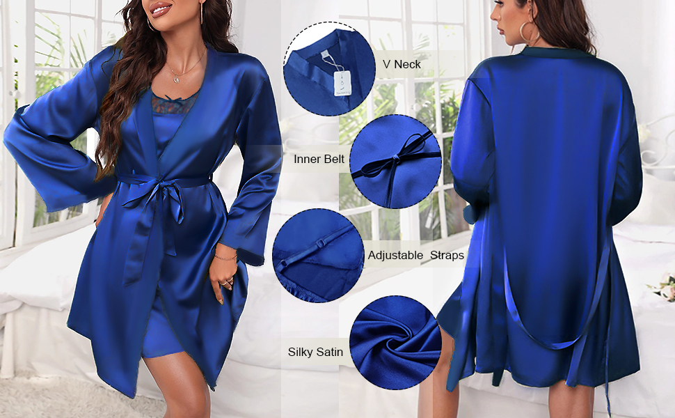 satin robe for women