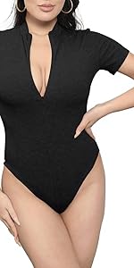 Zipper Bodysuit for Women