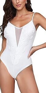 Lace Mesh Strap bodysuit