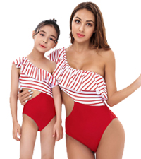 Mommy and Me Swimsuits Family Matching Swimsuits One Piece Long Sleeve Rash Guard Shirt Bathing Suit