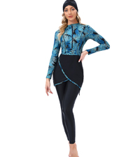 Muslim Swimsuits for Women Modest Swimwear Burkini Full Cover Hijab Top Pants Cap Bathing Suits