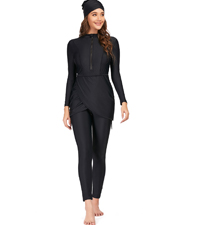 Muslim Swimsuits for Women Modest Swimwear Burkini Full Cover Hijab Top Pants Cap Bathing Suits