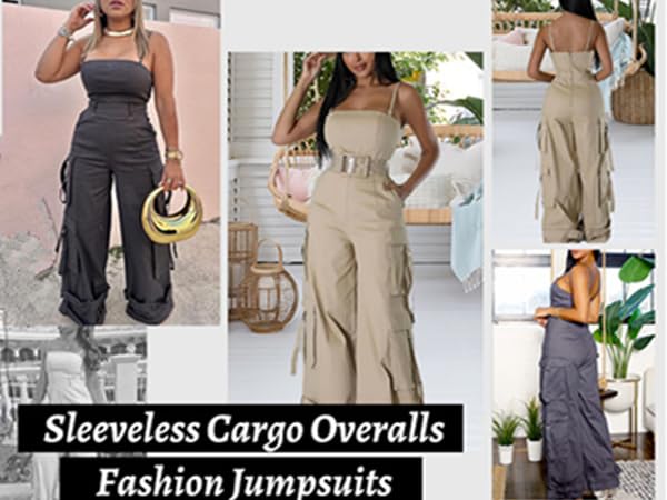 Women Sexy Cargo Jumpsuits