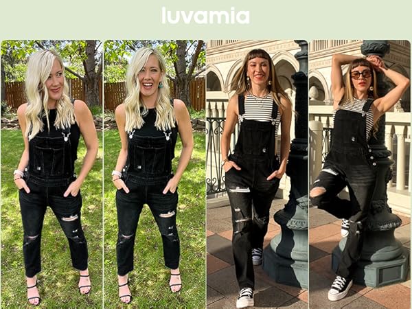 boyfriend denim bib overalls women