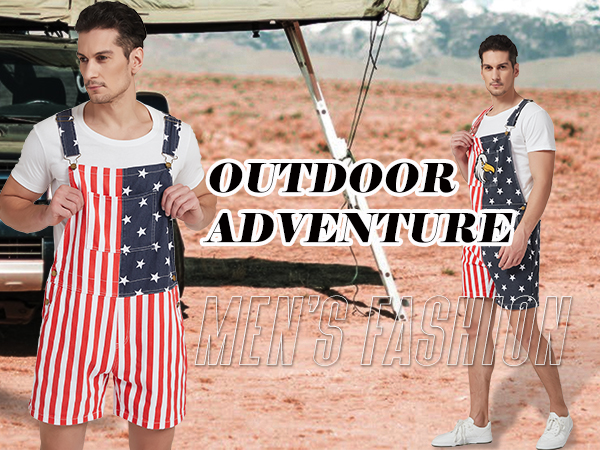 American Flag Overalls for Mens