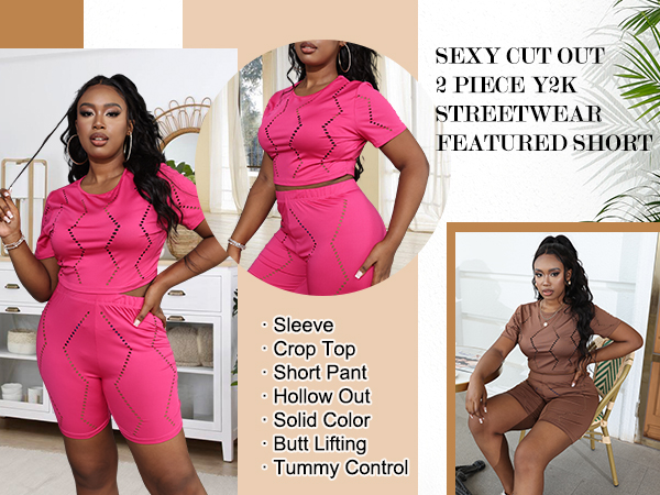 Sexy 2 Piece Night Out Y2k Streetwear Clubwear