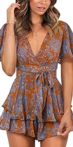 floral summer ruffle romper