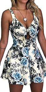 Relipop Women Floral Print Sleeveless Romper