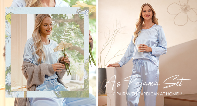 satin pj set for women