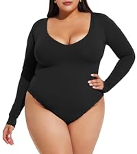 black v neck bodysuit