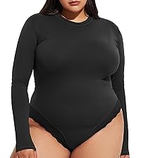 black sexy bodysuit top plus size