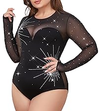 rhinestone bodysuit plus size