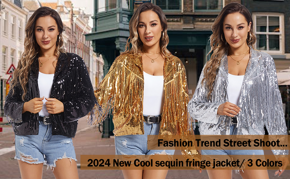 sequin fringe jacket