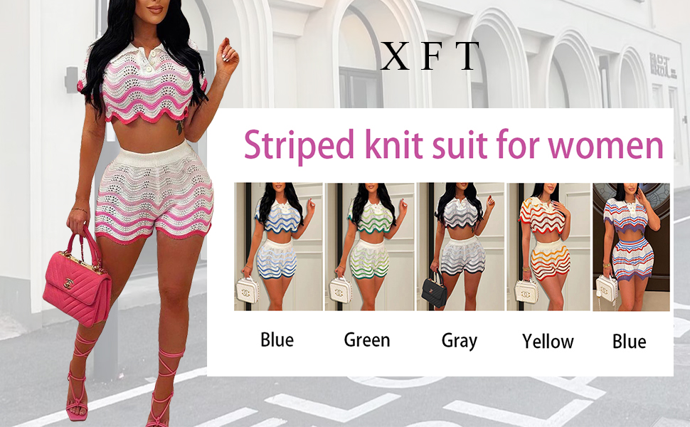 Women''s stripe knitting