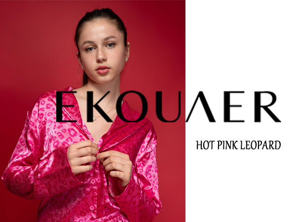 Ekouaer Womens Satin Pajama Sets Long Sleeve