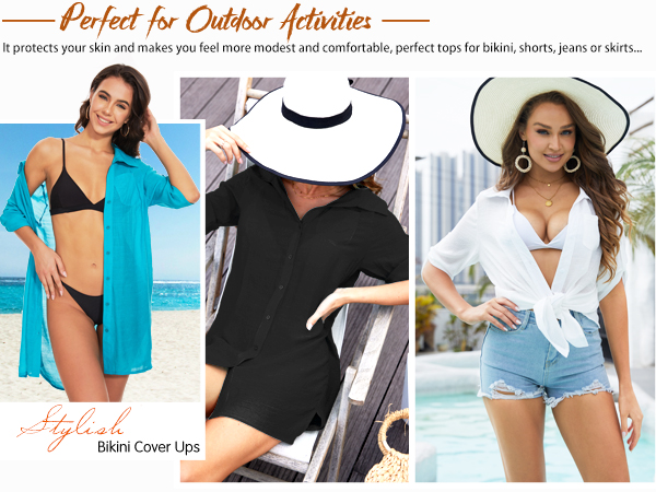 black cover ups for swimwear women