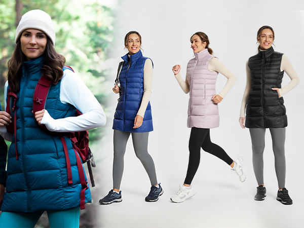 long puffy vest for women