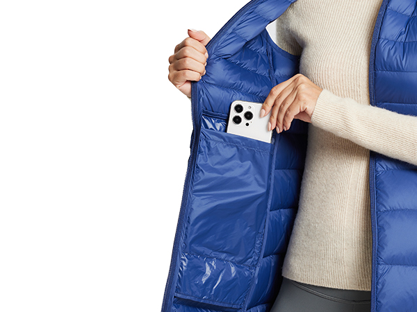 packable puffer vest women long