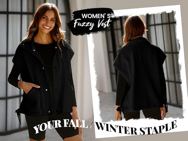 womens fuzzy vest