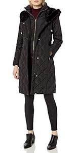 Taffeta Diamond Quilted Down Coat