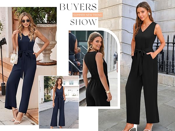 sleeveless wide leg jumpsuit