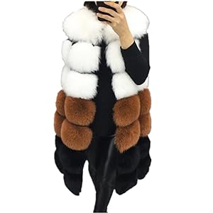 Women sleeveless faux fur vest