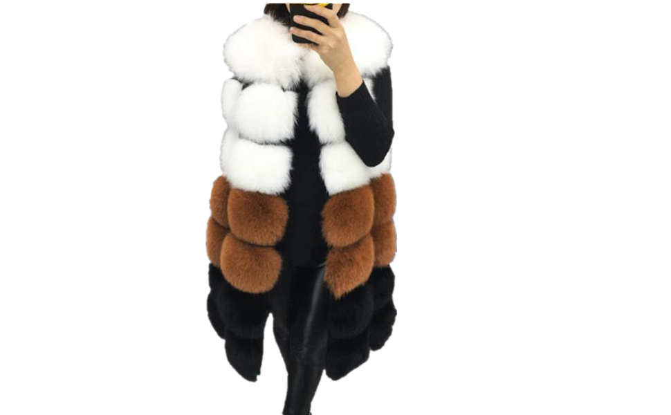 Women sleeveless faux fur vest