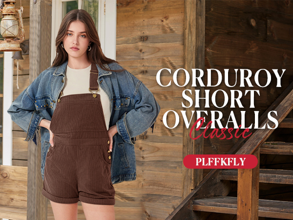 Corduroy Short Overalls