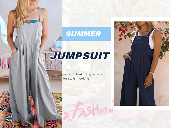 wide leg linen jumpsuit