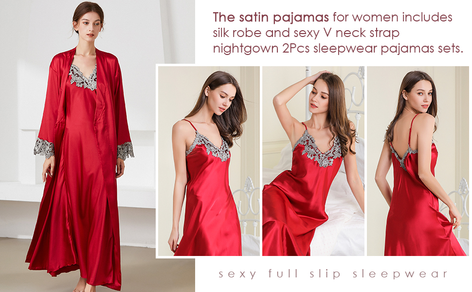 Women Satin Bathrobe