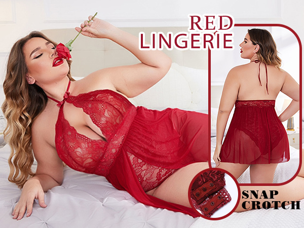 red lingerie plus size