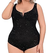 Plus Size Mesh Sleeveless Bodysuit