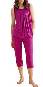 latuza sleeveless capri pajama set