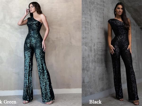 champagne sequin jumpsuits