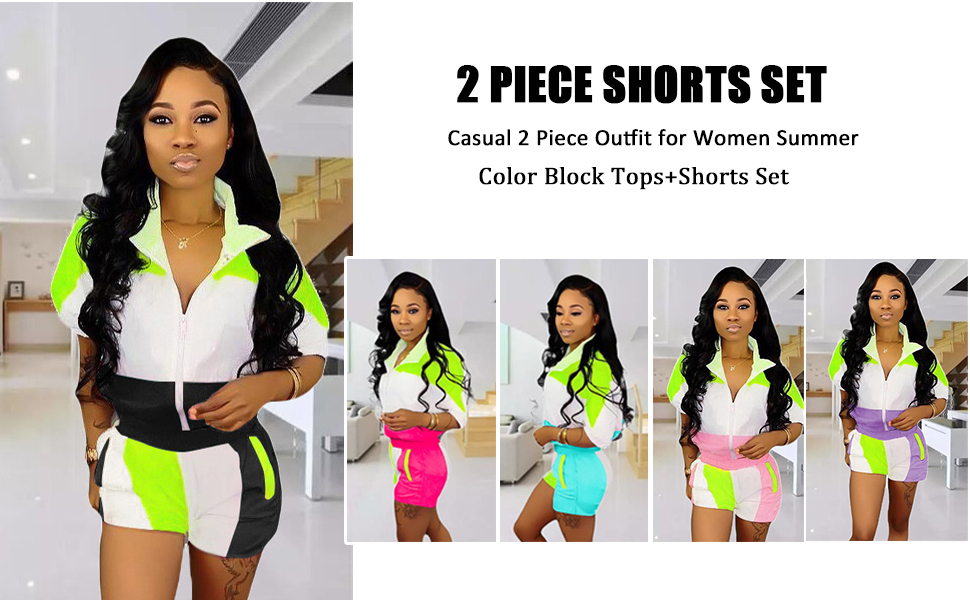 color block 2 piece outfits