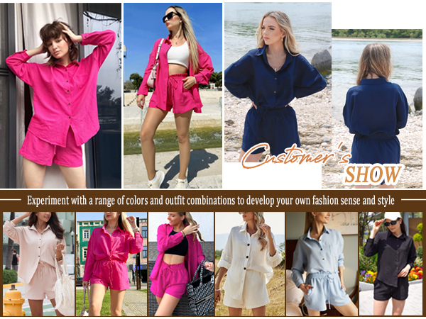 button down lounge outfits set for women